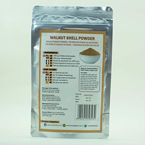 SVATV Walnut Shell Powder (Juglans regia L.) for facial Scrub Formulation, Li...