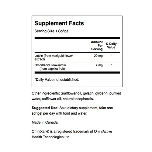Swanson Lutein & Zeaxanthin Synergistic Eye Health Vision Retina Macula Suppl...