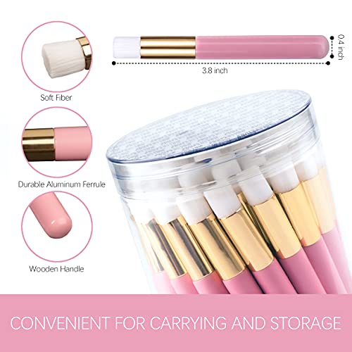 Swathie 40 Pieces Pink Lash Shampoo Brushes, Eyelash Extension Cleanser Brush...