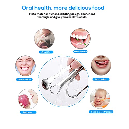 Premium 3pcs Metal Tongue Scraper Cleaner for Adults & Kids, Portable Stainle...