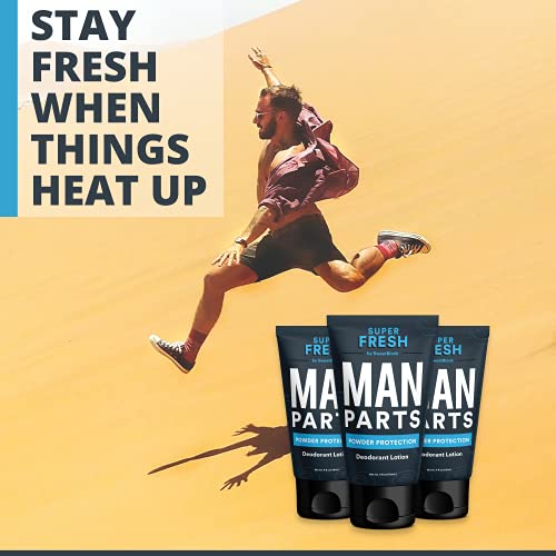Super Fresh Man Parts Ball Deodorant for Men - Aluminum Free Powder Protectio...