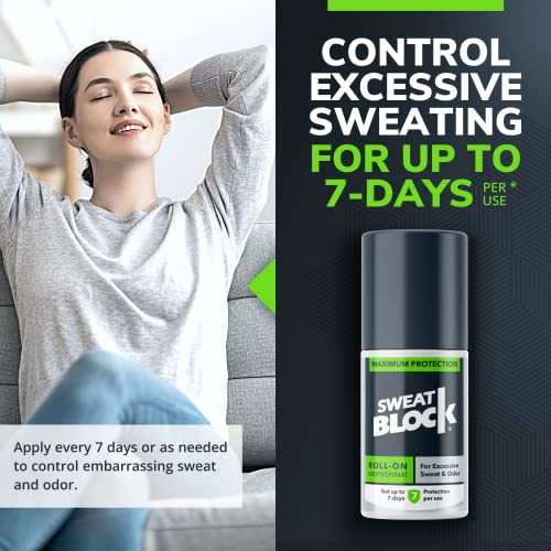SweatBlock Antiperspirant Roll-on - Maximum Clinical Strength with DRIBOOST |...