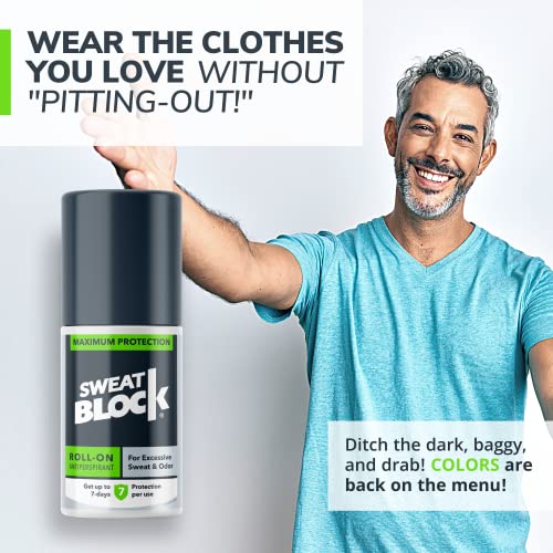 SweatBlock Antiperspirant Roll-on - Maximum Clinical Strength with DRIBOOST |...