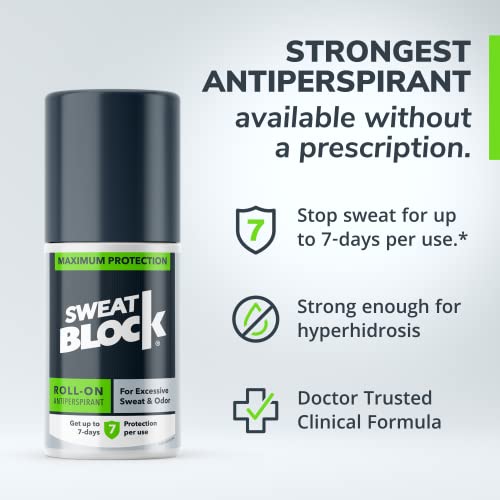 SweatBlock Antiperspirant Roll-on - Maximum Clinical Strength with DRIBOOST |...