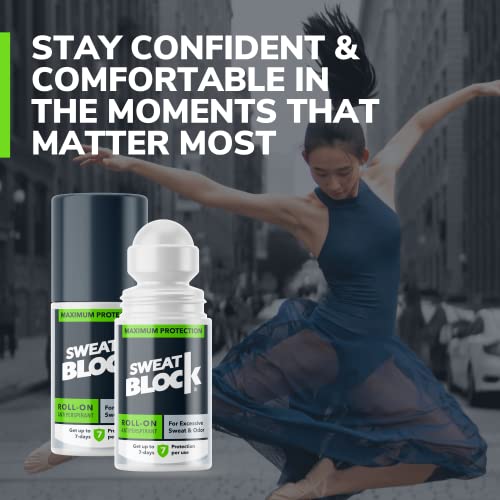 SweatBlock Antiperspirant Roll-on - Maximum Clinical Strength with DRIBOOST |...