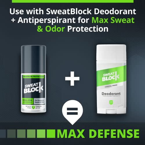 SweatBlock Antiperspirant Roll-on - Maximum Clinical Strength with DRIBOOST |...