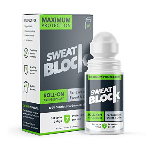 SweatBlock Antiperspirant Roll-on - Maximum Clinical Strength with DRIBOOST |...