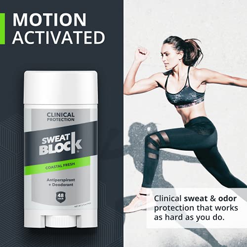 SweatBlock Clinical Strength Deodorant & Antiperspirant Solid for Men & Women...