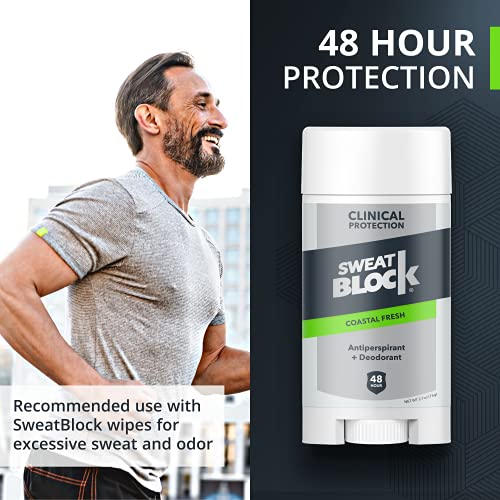 SweatBlock Clinical Strength Deodorant & Antiperspirant Solid for Men & Women...