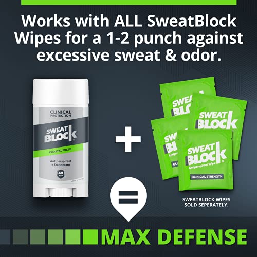 SweatBlock Clinical Strength Deodorant & Antiperspirant Solid for Men & Women...
