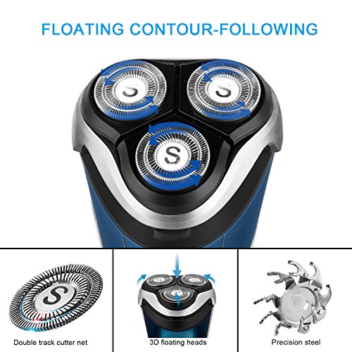 SweetLF 3D Rechargeable Waterproof IPX7 Electric Shaver Wet & Dry Rotary Shav...