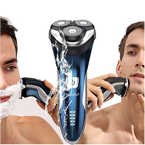 SweetLF 3D Rechargeable Waterproof IPX7 Electric Shaver Wet & Dry Rotary Shav...