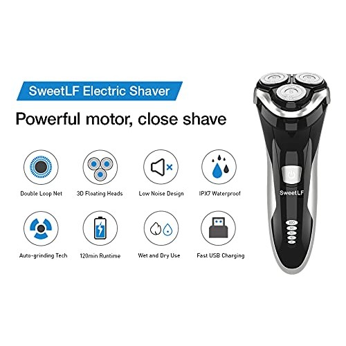 SweetLF Electric Shaver for Men Wet and Dry Waterproof Electric Razor Cordles...