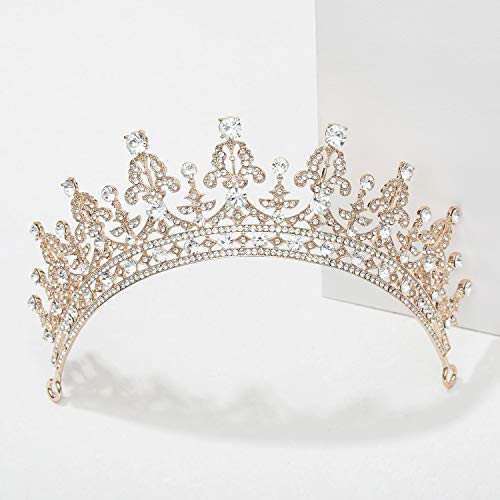 SWEETV Royal Wedding Crown Crystal Tiara for Women Bridal Headpiece Pageant H...