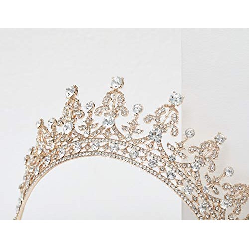 SWEETV Royal Wedding Crown Crystal Tiara for Women Bridal Headpiece Pageant H...