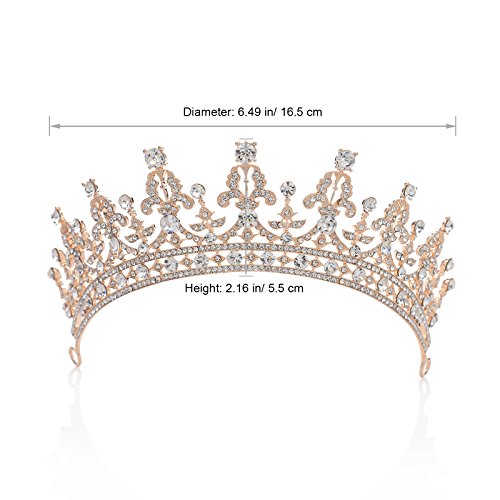 SWEETV Royal Wedding Crown Crystal Tiara for Women Bridal Headpiece Pageant H...