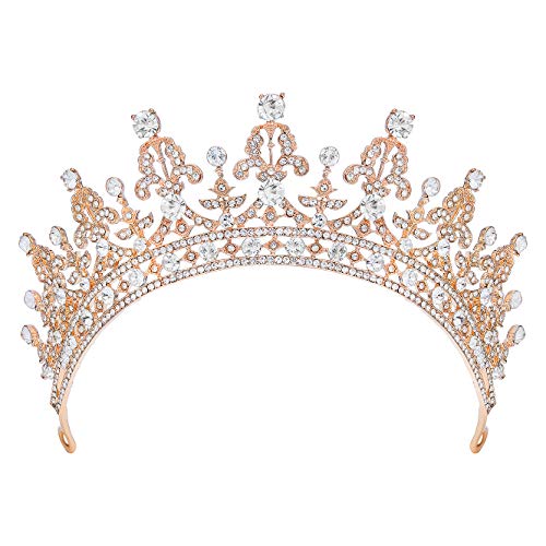 SWEETV Royal Wedding Crown Crystal Tiara for Women Bridal Headpiece Pageant H...