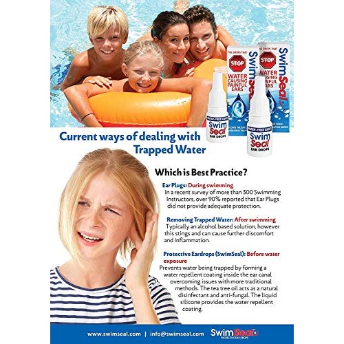 SwimSeal Ear Drops for Protection Against Trapped Water! Replaces Earplugs - ...