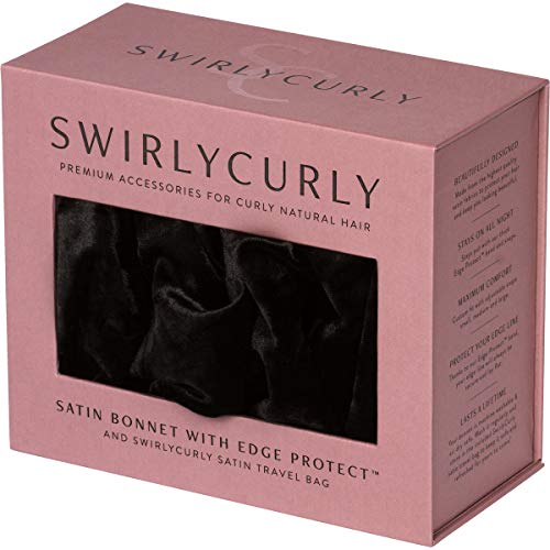 Hair Bonnet for Thick, Natural, Curly Hair | No-Slip, No-Stain, Satin & Velve...