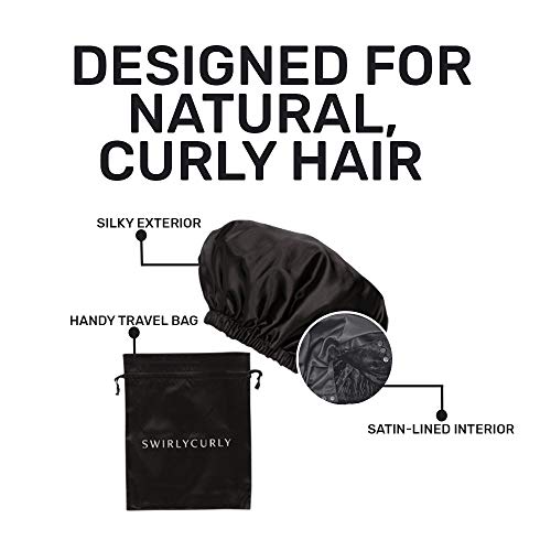 Hair Bonnet for Thick, Natural, Curly Hair | No-Slip, No-Stain, Satin & Velve...