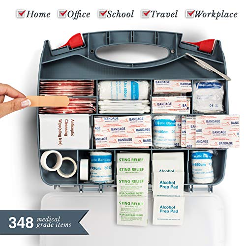 Swiss Safe 2-in-1 Hardcase First Aid Kit (348 Piece) + Bonus Mini Kit (32 Pie...