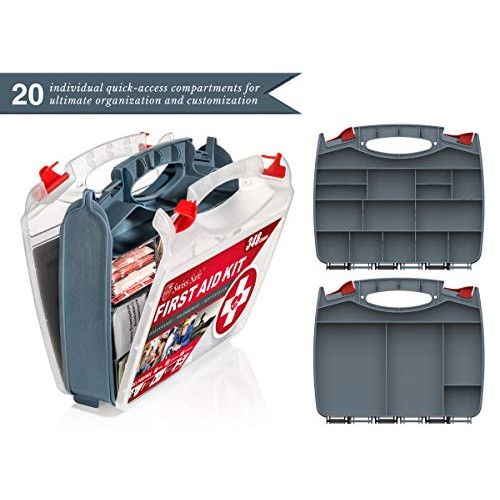 Swiss Safe 2-in-1 Hardcase First Aid Kit (348 Piece) + Bonus Mini Kit (32 Pie...