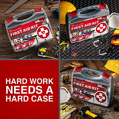 Swiss Safe 2-in-1 Hardcase First Aid Kit (348 Piece) + Bonus Mini Kit (32 Pie...
