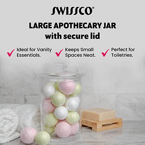 Cotton Ball & QTip Holder, Vanity Organizer and Toiletries Dispenser | Large ...