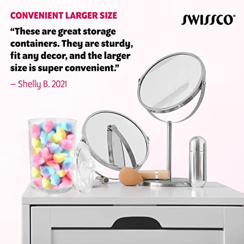 Cotton Ball & QTip Holder, Vanity Organizer and Toiletries Dispenser | Large ...