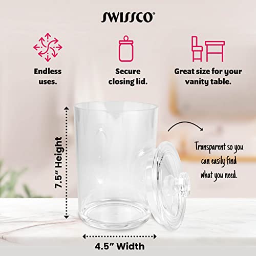 Cotton Ball & QTip Holder, Vanity Organizer and Toiletries Dispenser | Large ...