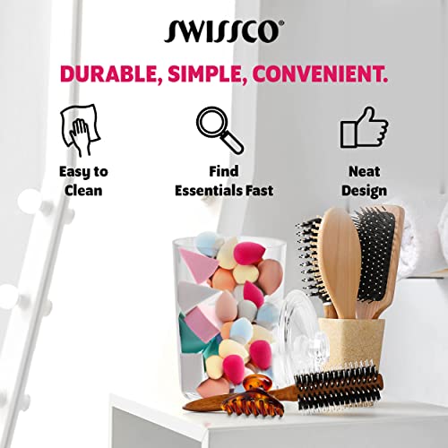 Cotton Ball & QTip Holder, Vanity Organizer and Toiletries Dispenser | Large ...