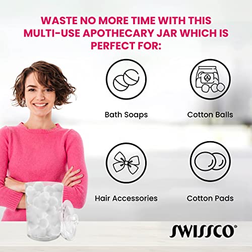 Cotton Ball & QTip Holder, Vanity Organizer and Toiletries Dispenser | Large ...