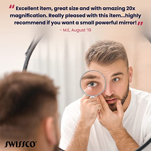 Swissco 20x Magnifying Mirror W. 2 Suction Cups (SYB-TAM)