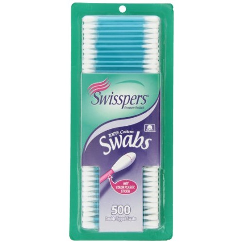 Swisspers Hot Colored Swab-500 ct (Color May Vary)