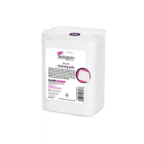 Swisspers Premium Cotton Facial Cleansing Pads, Disposable Washcloth (Pack of 6)