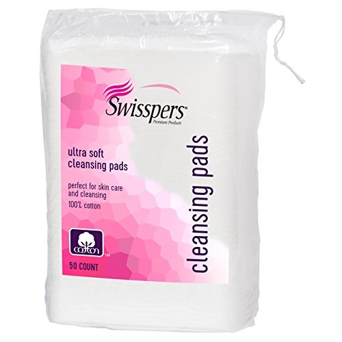 Swisspers Premium Cotton Facial Cleansing Pads, Disposable Washcloth (Pack of 6)