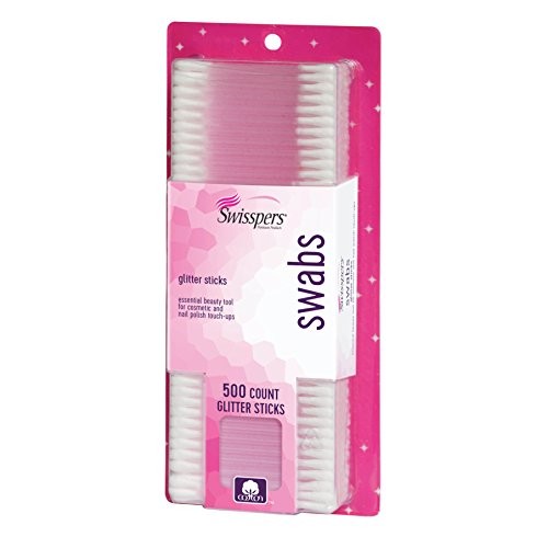 Swisspers Premium Cotton Swabs, 100% Pure Cotton Tips, Glitter Style Plastic ...