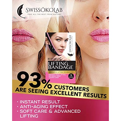 SWISSOKOLAB Reusable Face Slimming Strap Double Chin Reducer V Line Mask Chin...