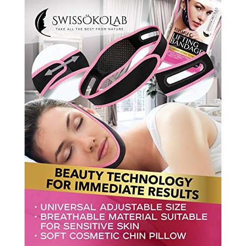 SWISSOKOLAB Reusable Face Slimming Strap Double Chin Reducer V Line Mask Chin...