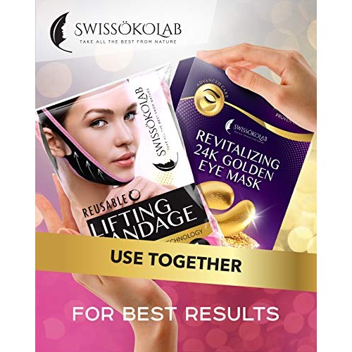 SWISSOKOLAB Reusable Face Slimming Strap Double Chin Reducer V Line Mask Chin...