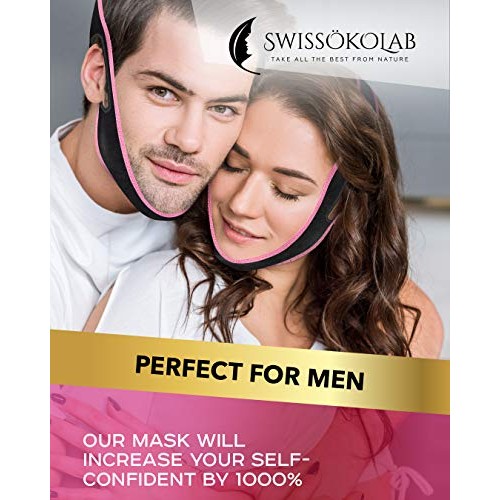 SWISSOKOLAB Reusable Face Slimming Strap Double Chin Reducer V Line Mask Chin...