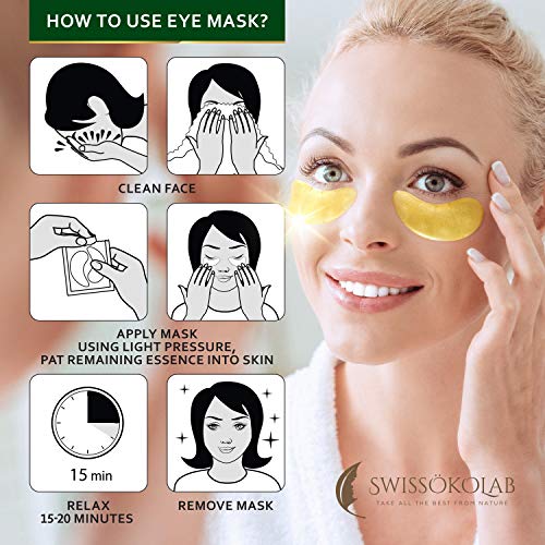 Under Eye Patches For Puffy Eyes 24k Gold Eye Mask For Dark Circles And Puffi...