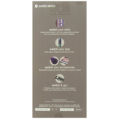 Switch Sticks Walking Cane for Men or Women, Foldable and Adjustable from 32-...