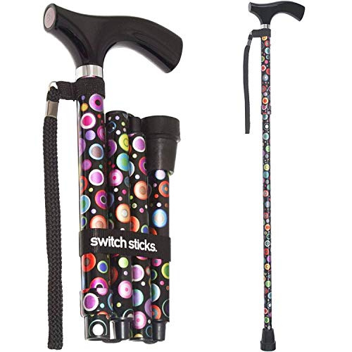 Switch Sticks Walking Cane for Men or Women, Foldable and Adjustable from 32-...