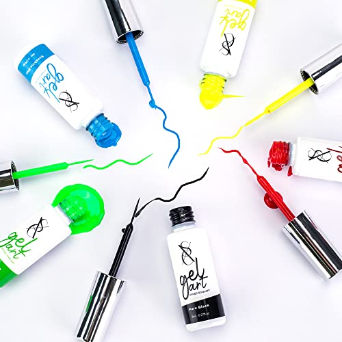 SXC Cosmetics G-41 Nail Art Gel Liner Set 12 Black White Red Pink Colors Gel ...