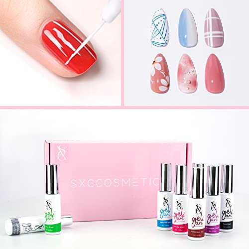 SXC Cosmetics G-41 Nail Art Gel Liner Set 12 Black White Red Pink Colors Gel ...
