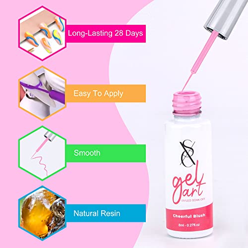 SXC Cosmetics G-41 Nail Art Gel Liner Set 12 Black White Red Pink Colors Gel ...