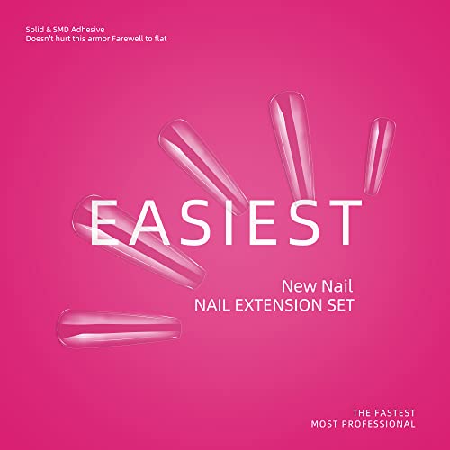 SXC Cosmetics G-43 XXL Nail Tips Glue Gel Kit with 240PCS XXL Coffin Nail tip...