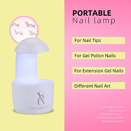 SXC Cosmetics G-43 XXL Nail Tips Glue Gel Kit with 240PCS XXL Coffin Nail tip...