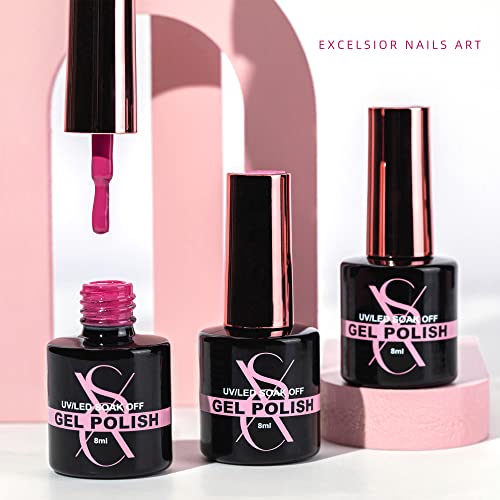 SXC Cosmetics G-45 Pink Gel Nail Polish Kit with XXL Nail Tips and Glue Gel N...
